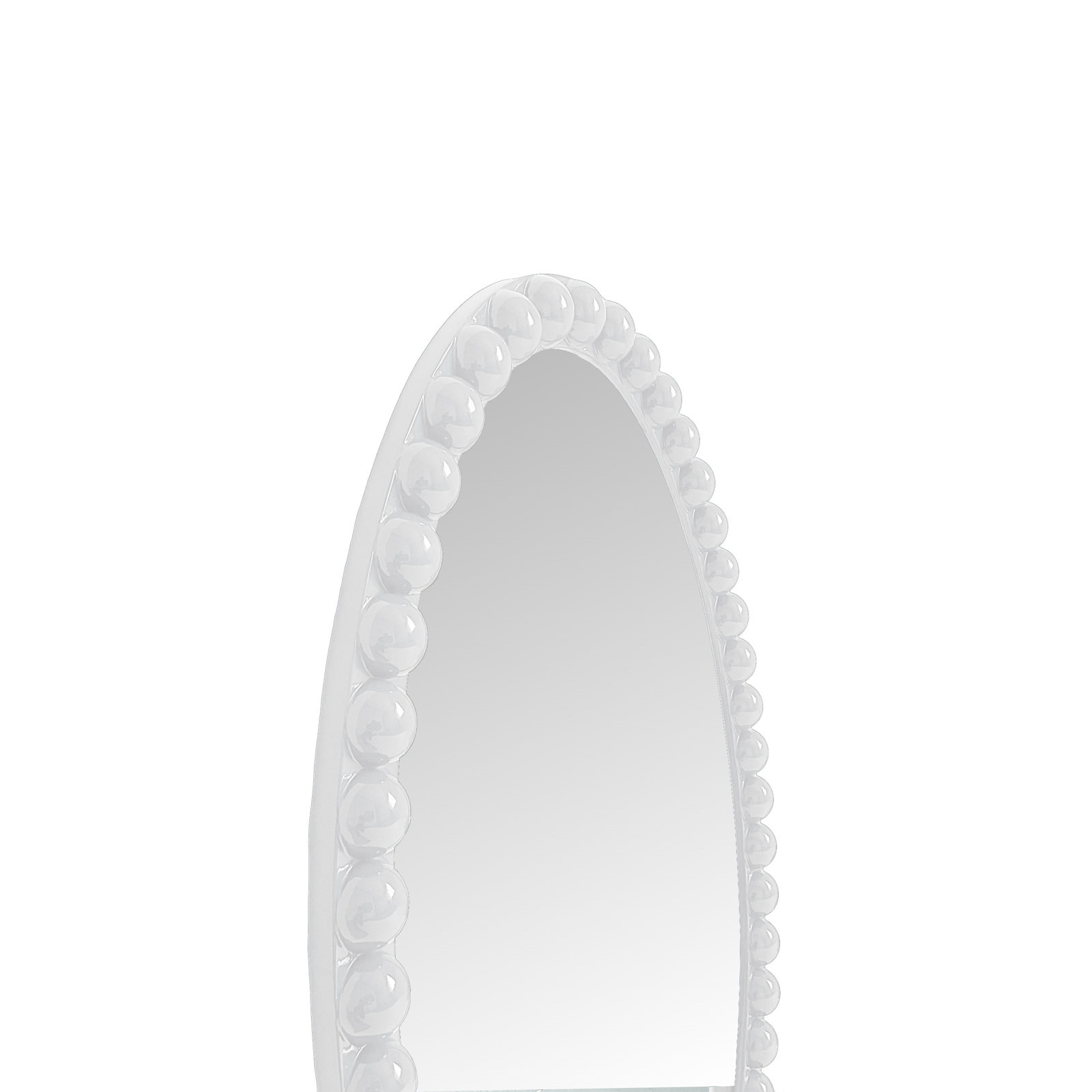 Varsha Oval Glossy Navy Mirror, White