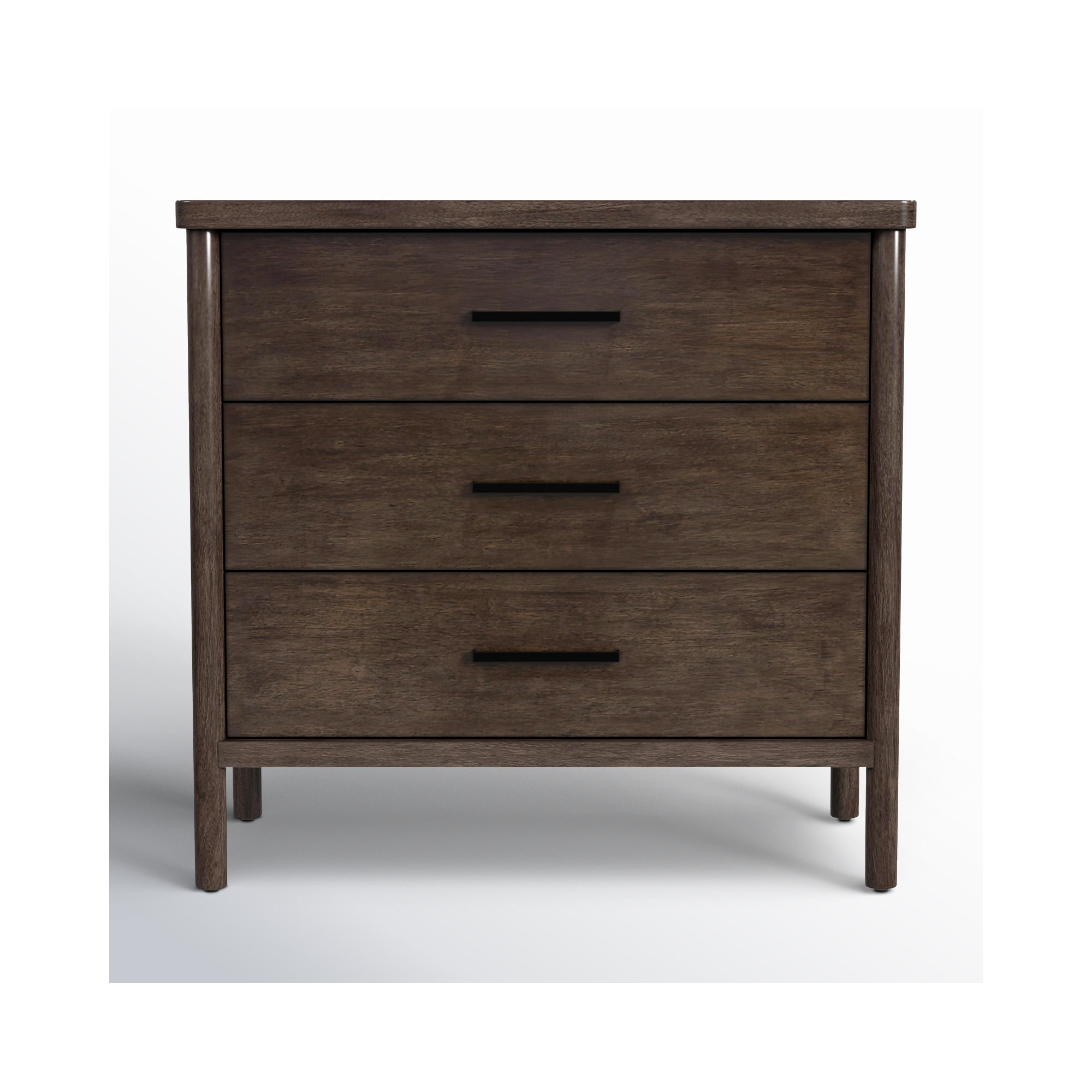 Lovell 3 Drawer 34" W Dresser, Dark Brown