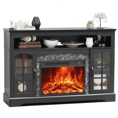 53" Media Console Tv Stand With 23" Electric Fireplace