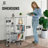 32-Inch Wide 7 Cube 3 Tier Industrial Open Shelf Bookcase with Metal Frame, White-114634454-128839332