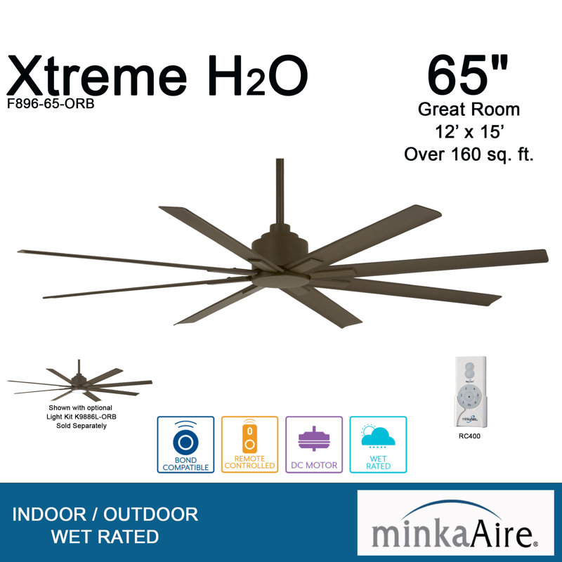 65" Xtreme 8 - Blade Outdoor Smart Standard Ceiling Fan with Remote Control