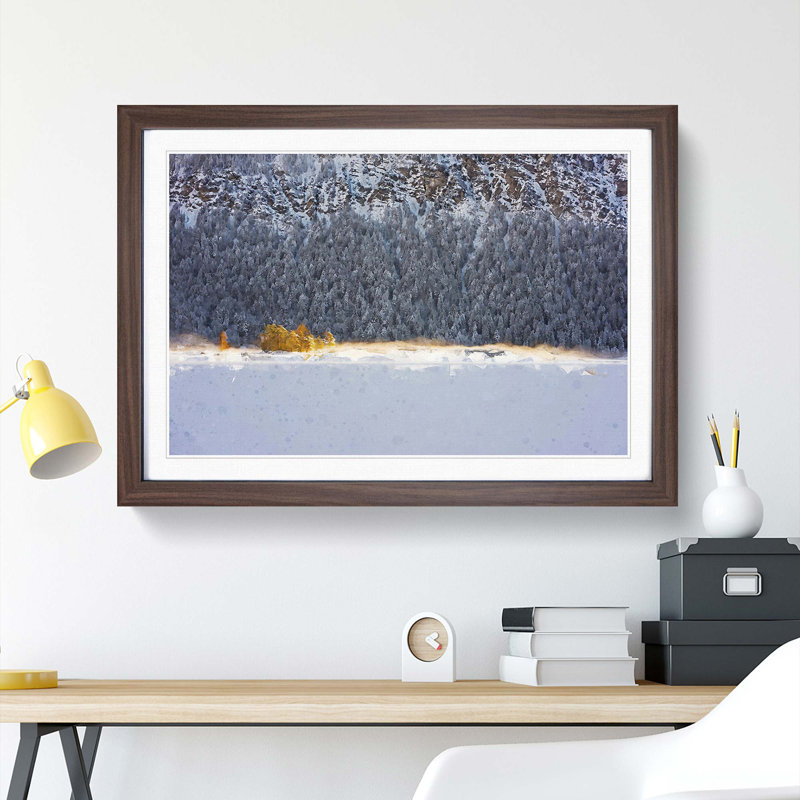 Eibsee Lake in Germany in Abstract - Picture Frame Graphic Art Print, Walnut Framed, 36cm H x 48cm W x 2cm D
