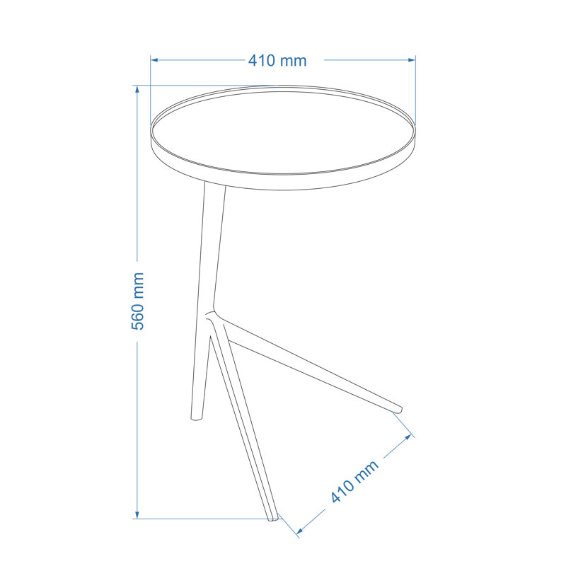 End Table, Antique Brass, 22.5" H x 16.25" W x 16.25" D