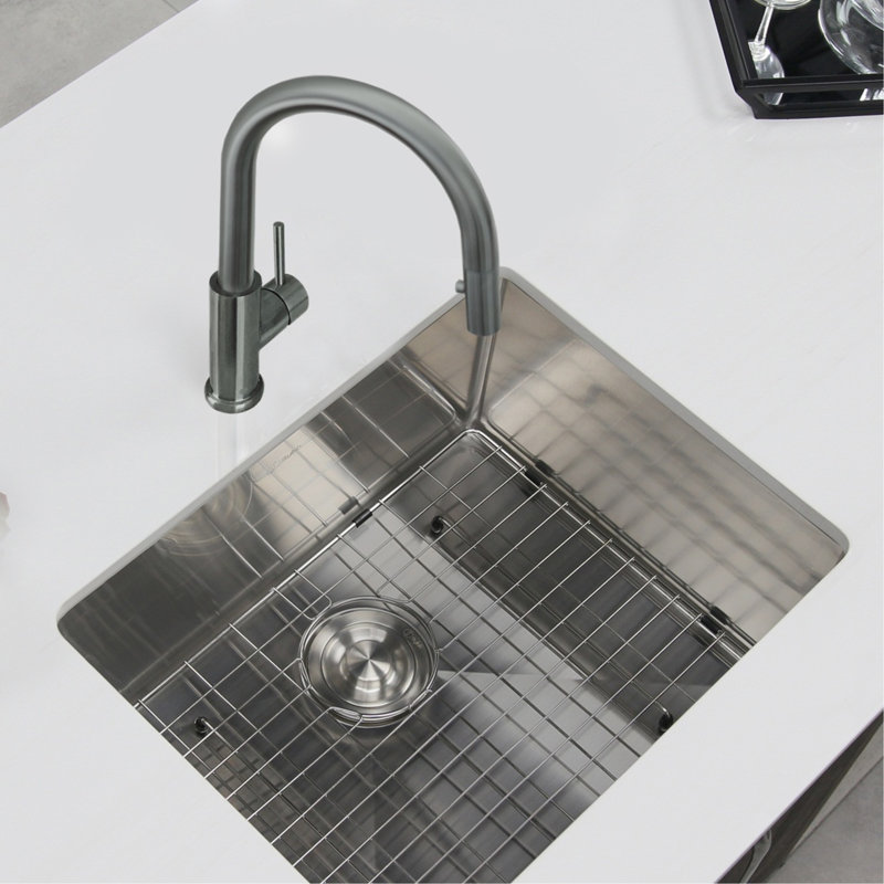 Robinet de cuisine moderne à poignée simple Modena, Gunmetal