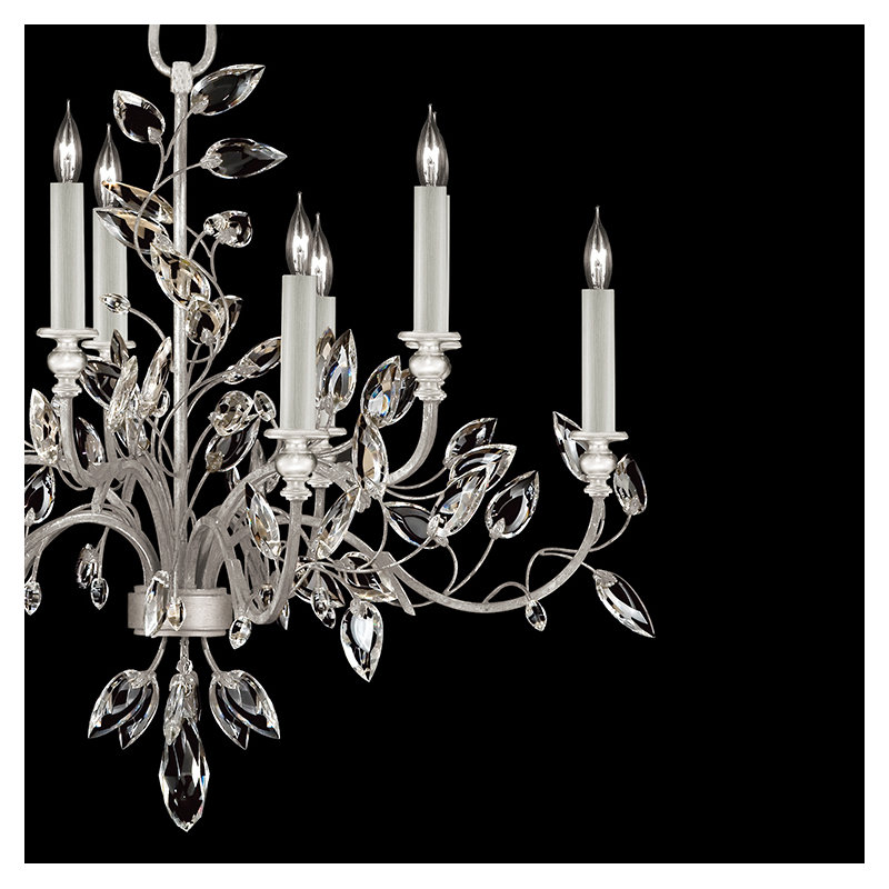Lustre rond en cristal Crystal Laurel, Argent