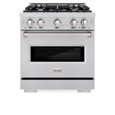 ZLINE 30” Classic Dual Fuel Stainless Steel Range w/ 4 Burner Cooktop & Convection Oven