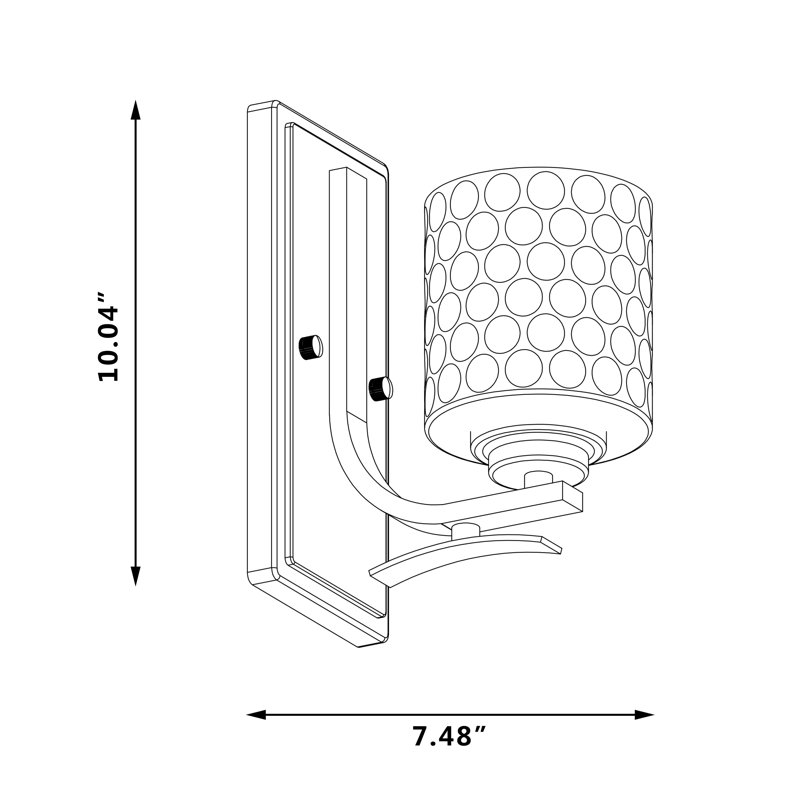 1 - Light Dimmable Chrome Armed Sconce