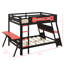 Lit superposé double pleine grandeur avec 2 bureaux intégrés, ports USB pour bureau et panneau perforé, cadre en bois pour enfants adolescents-1209031157-1209031113