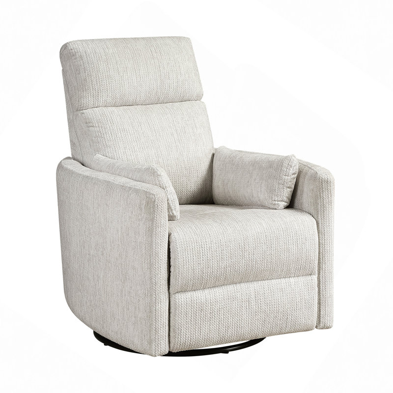 Fauteuil oscillant pivotant en microfibre, rembourré, moelleux, coussins assortis, meubles de salon, 1 pièce, Beige