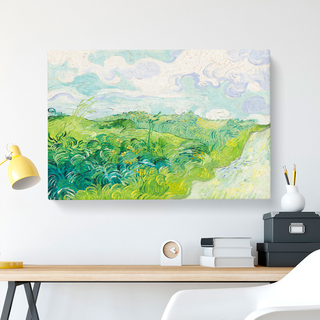 Green Wheat Fields by Vincent Van Gogh - Wrapped Canvas