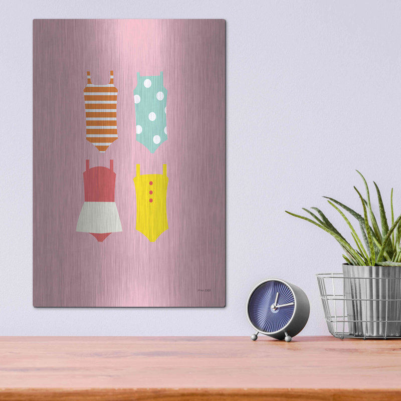«Bathing Suits Galore II» par Ann Kelle Designs, art mural en métal, 12 po x 16 po