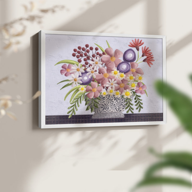 «Snappy Bouquet II», reproduction encadrée, H 22 po x l 28 po, Blanc