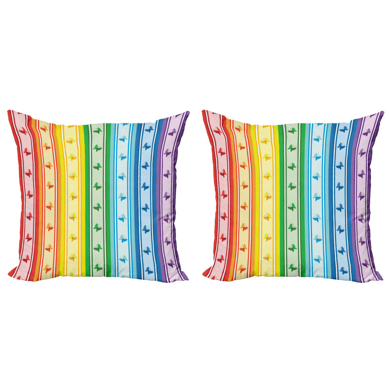 Striped Reversible Pillow Cover, 16" x 16"