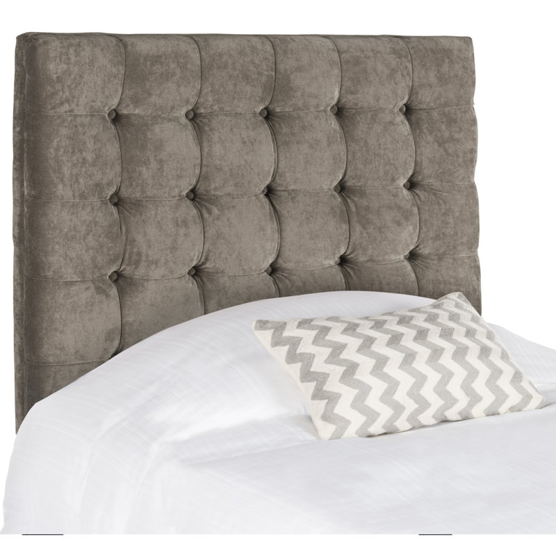 Upholstered Headboard, Velvet Greige, Twin