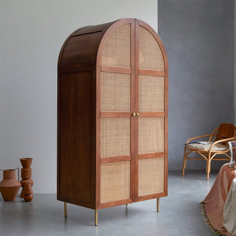 Simple and Retro Two-door Wardrobe