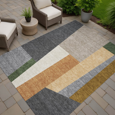 Machine Washable Indoor/Outdoor Chantille ACN2446 Geometric Rug