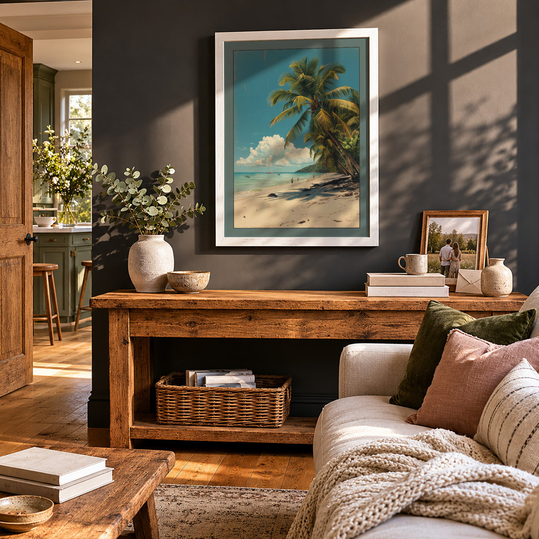 Tropical Palm Paradise Coastal - Framed Print
