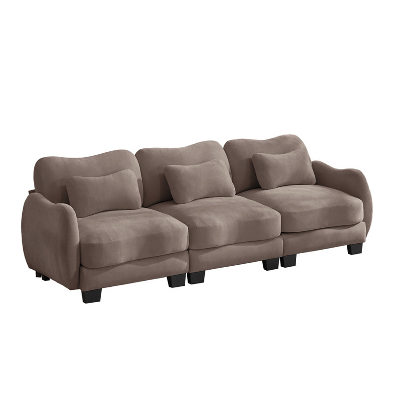 Canapé Modern Modern Curve, Rose Dust Chenille