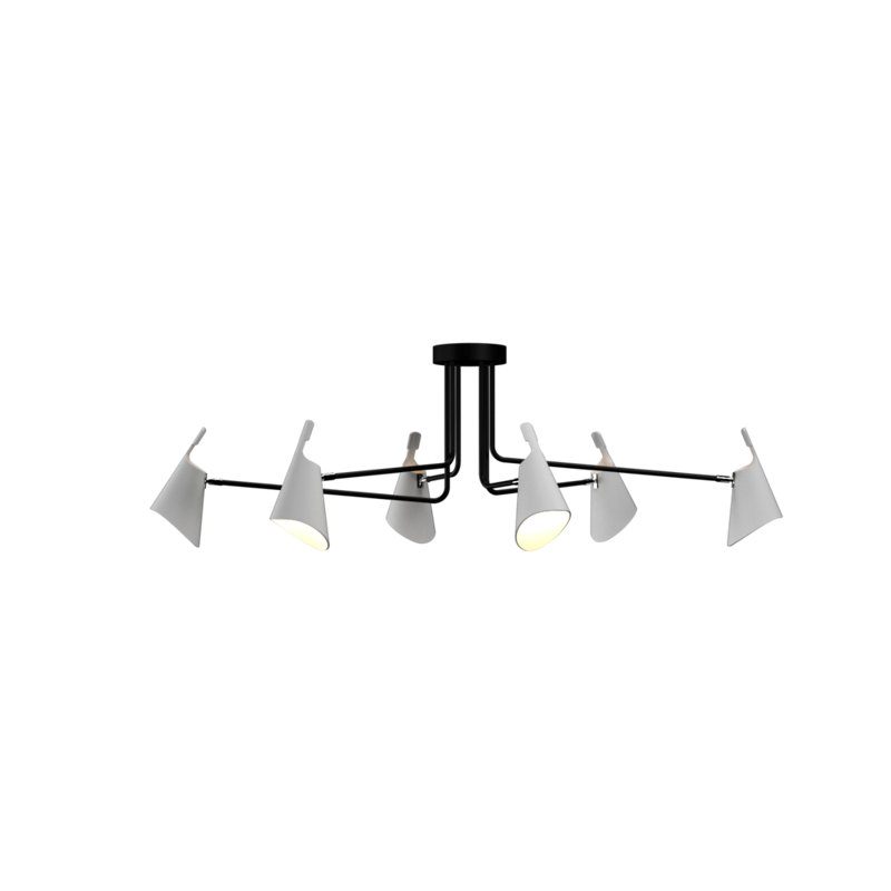 Chandelier, Imbuia, 19.29" H x 60.63" W x 30.91" D, 6