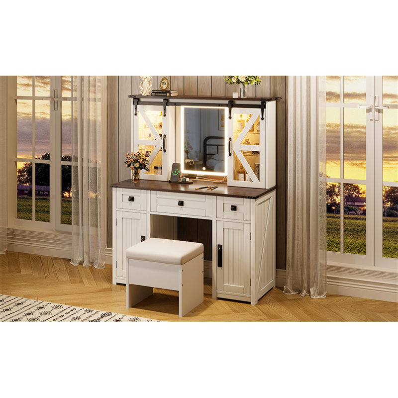 Bureau de coiffeuse 43,3 "avec miroir lumineux