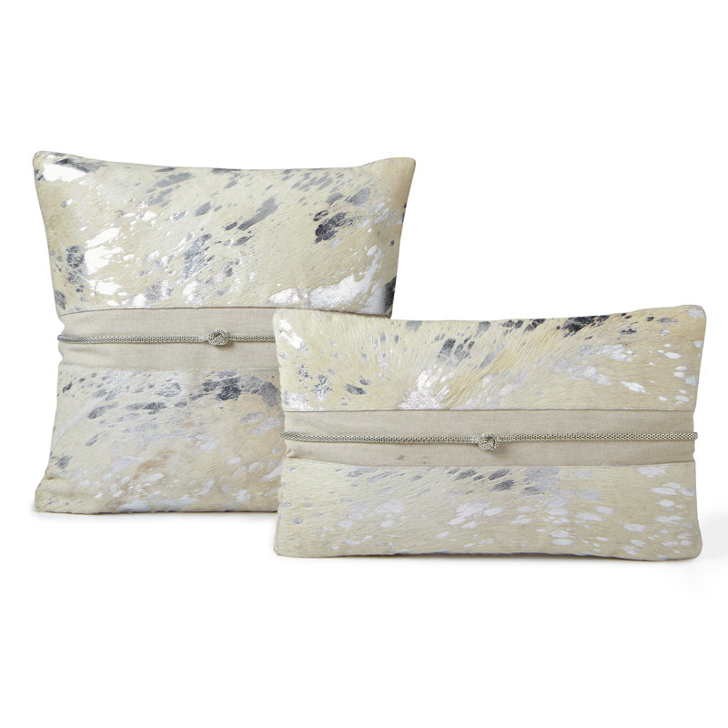 Housse et insert de coussin en cuir de vache Diva