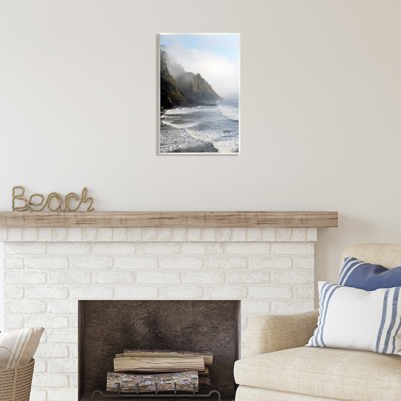 "Stupell Industries Cliffside Sea Waves", art mural sur toile par Alan Majchrowicz, H 19 po x l 13 po x P 0,5 po
