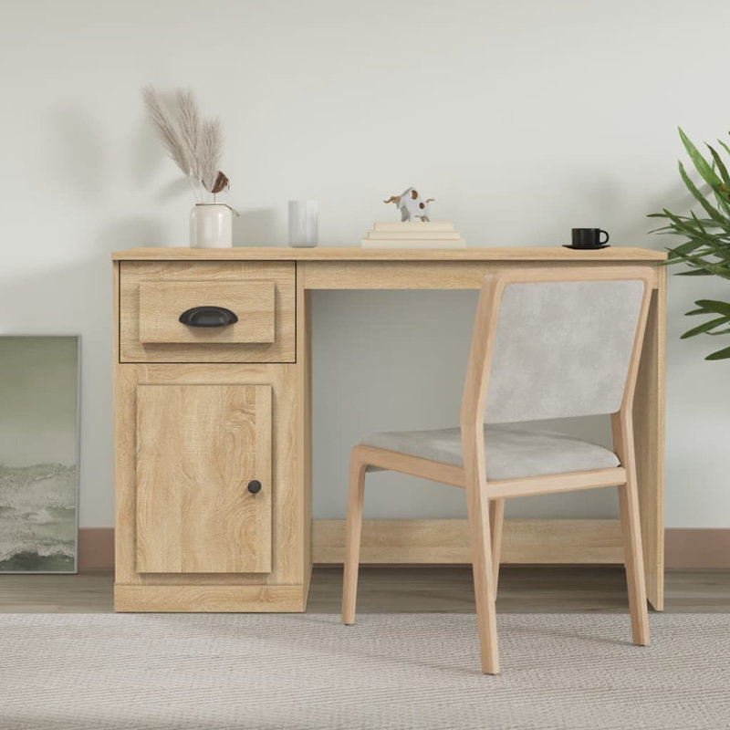 Serlin Solid Wood Base Writing Desk, White
