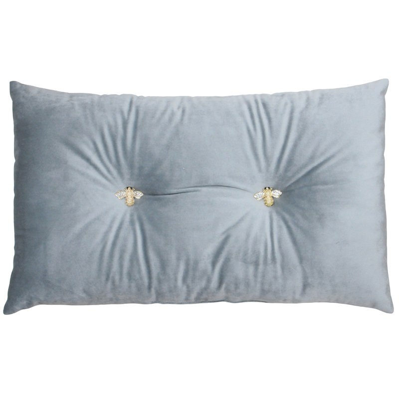 Rectangular Throw Cushion, Silver/Grey