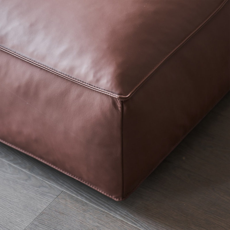 Reddish Brown Genuine Leather Modular Sofa cushion couch