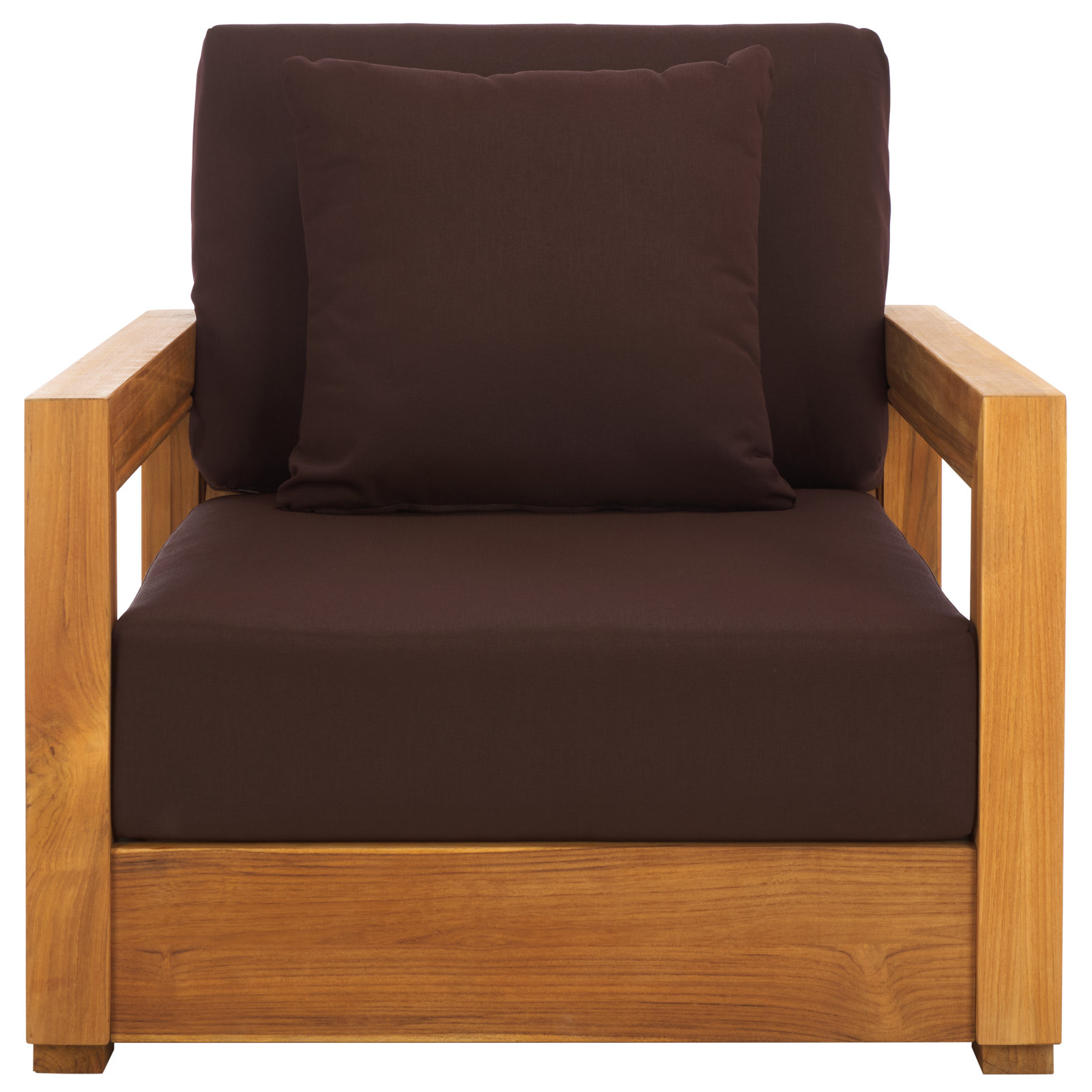 Melrose Teak Outdoor Lounge Chair, Dark Brown