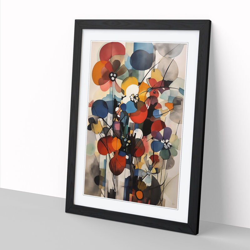 Bauhaus Flowers Vol.2 - Framed Print, 34cm H x 25cm W, Oak Framed