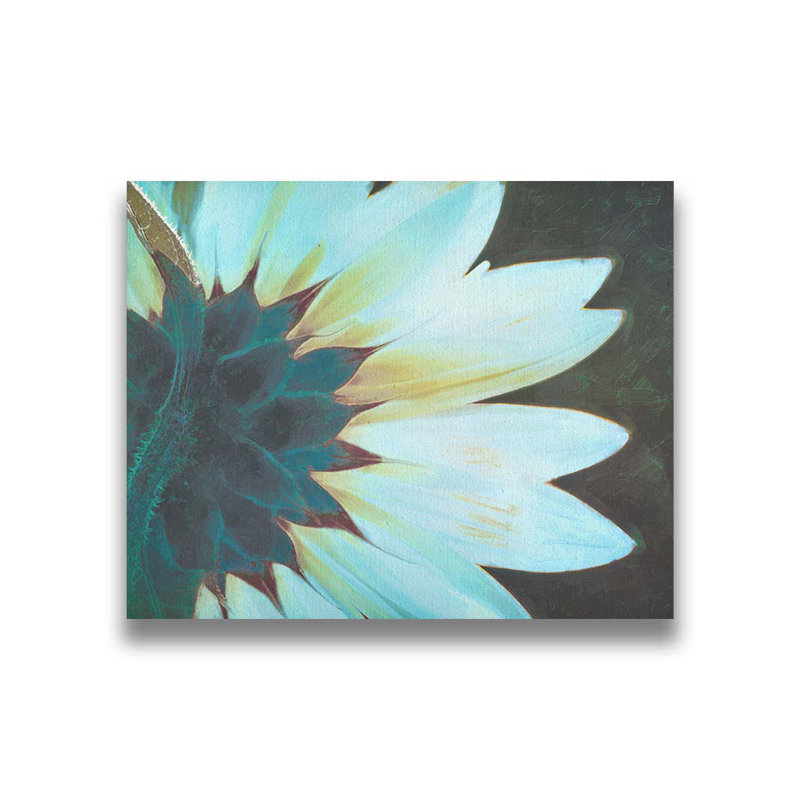 Tournesol peint par Hal Halli. Impression sur papier - Montée et encadrée, H 36 po x l 44 po