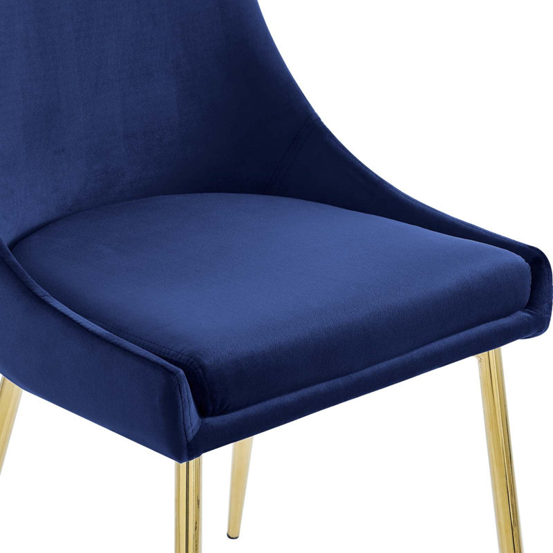 Modway Viscount Performance Velvet Dining Chairs, Blue