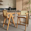 Tabouret de bar à dossier en plastique tissé 27 po de hauteur - siège en tissu rembourré de mousse et durable-1055304151