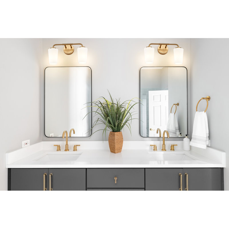 Mathieson Vanity, 9.5" H x 16" W x 6.5" D, Gold, 2 Lights
