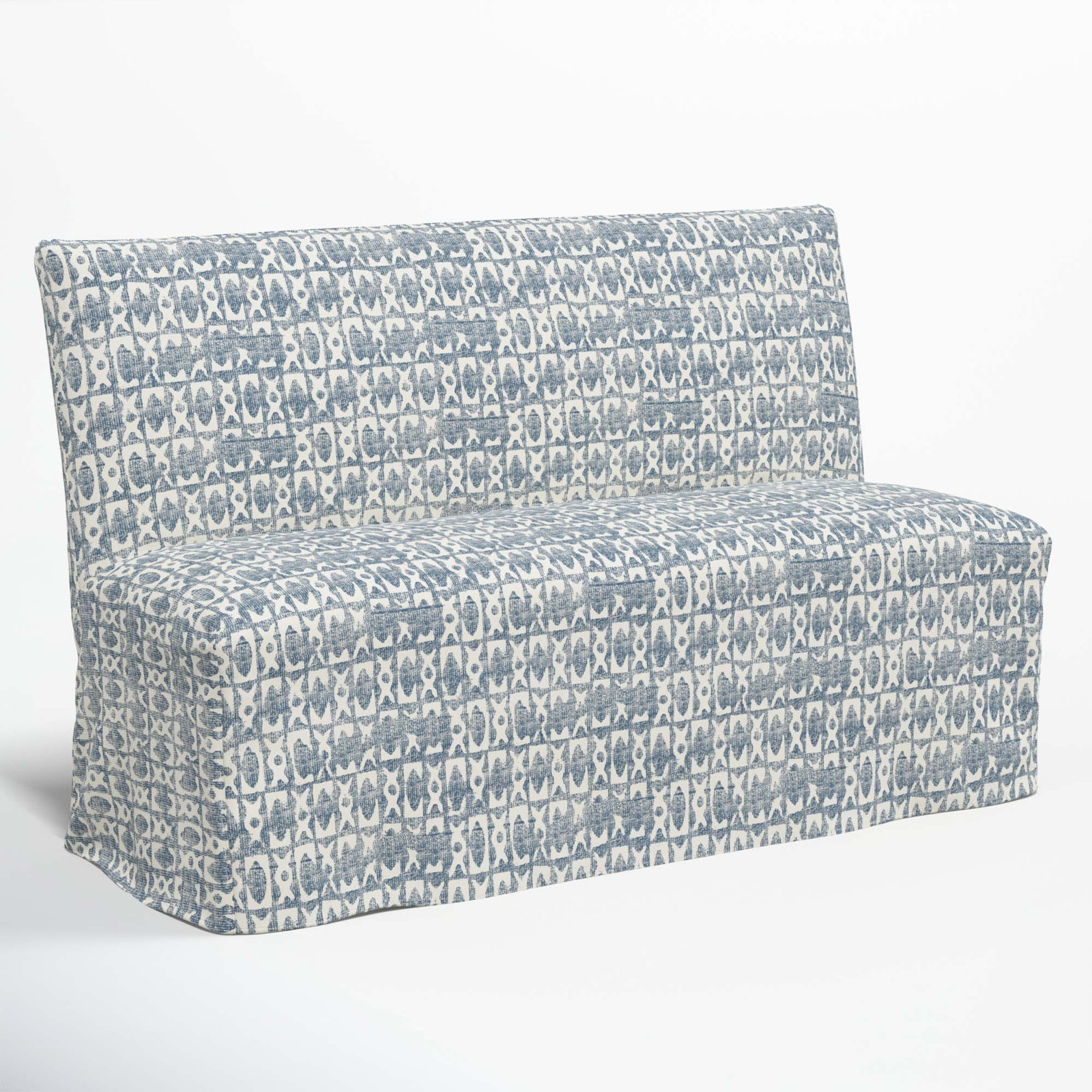 Silvia 57" Dining Bench, Texture Block Blue
