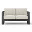 Causeuse, finition noire avec coussin beige