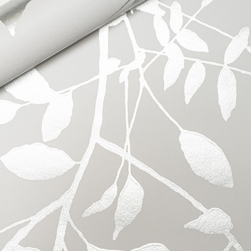 Sophie Laurence Pale Grey Silver Floral Paste The Wall Wallpaper 1660-964