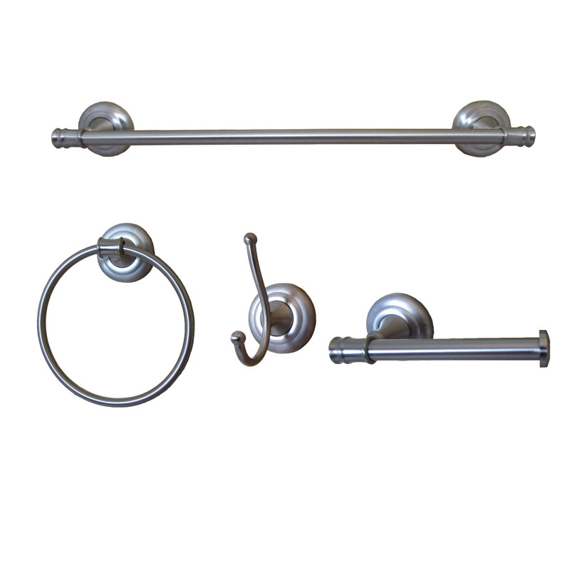 Ensemble de quincaillerie de salle de bain 4 pièces Edgerton, Nickel satiné
