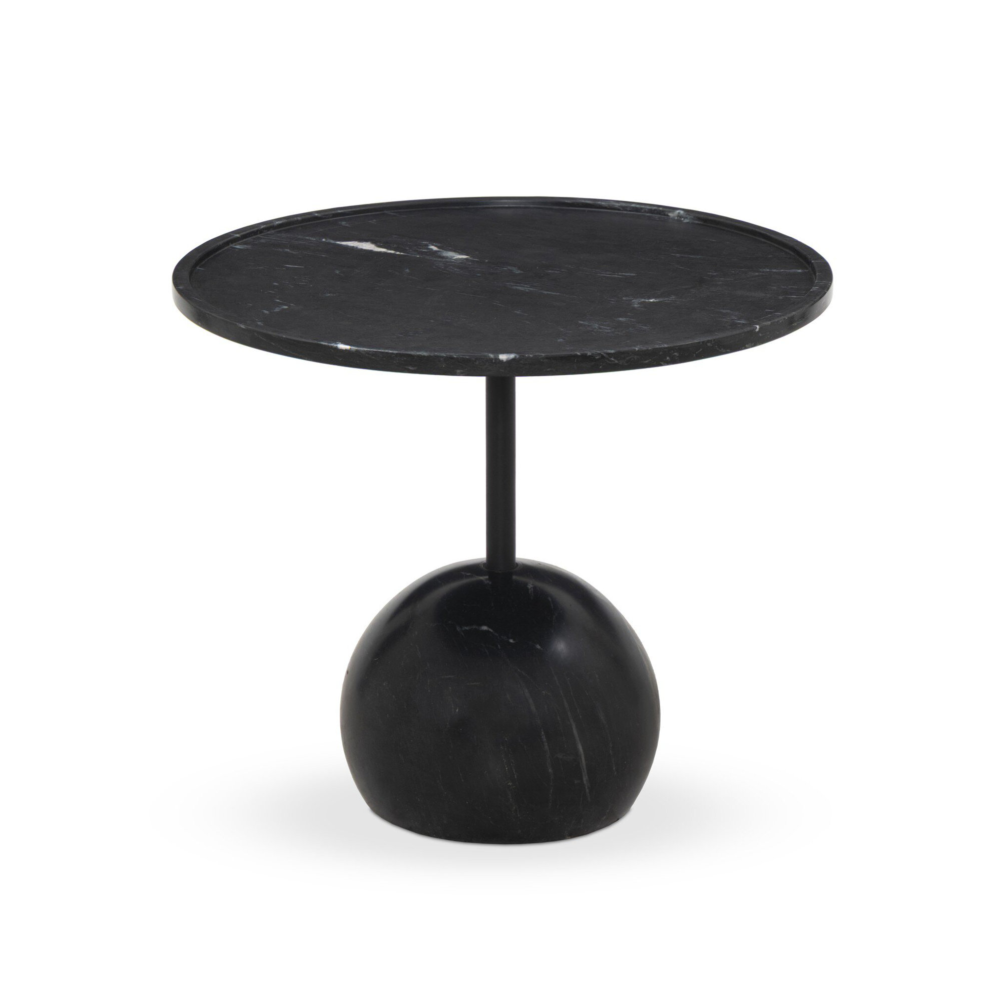 Fleischer Marble Top End Table, Black Marble
