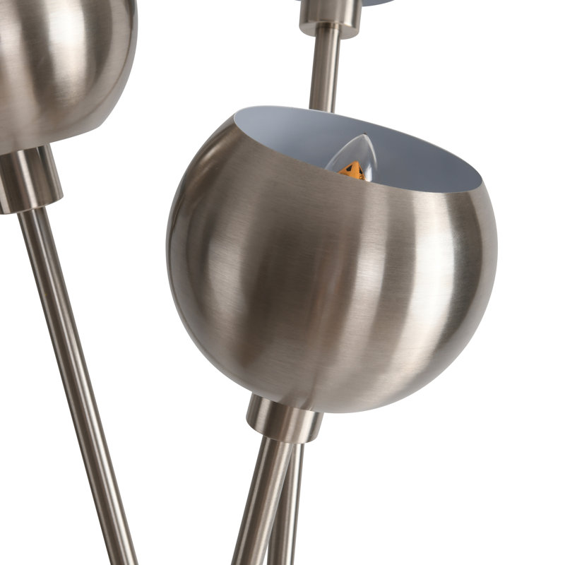 Lampe sur pied 68 po Remi, Nickel satiné