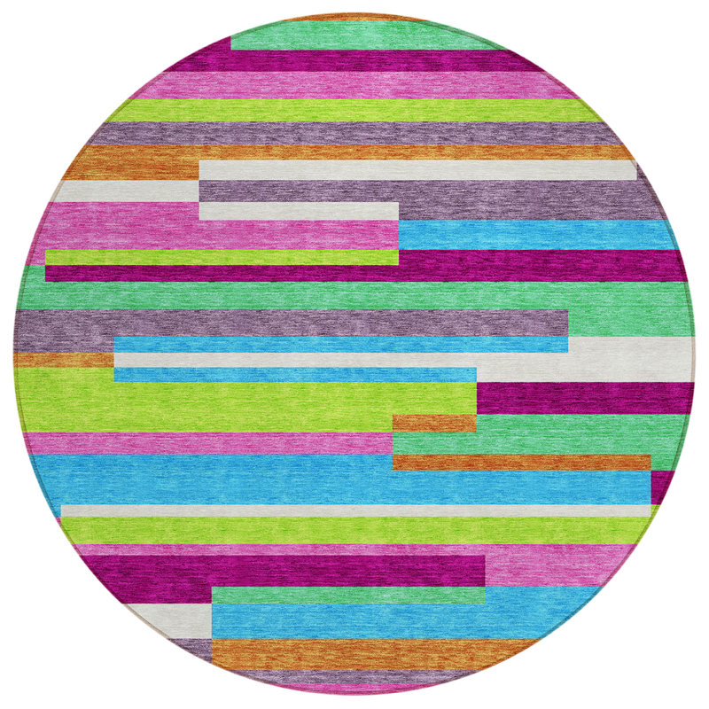  Tapis Chayden avec envers antidérapant, Rond 8 pi
