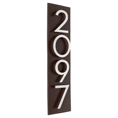 Floating Modern 3" Number Vertical Address Plaque (4 Digits)