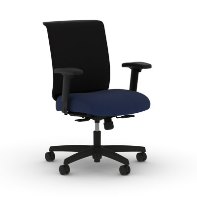 Convergence Mesh Ergonomic Task Chair, Black Frame, Indigo