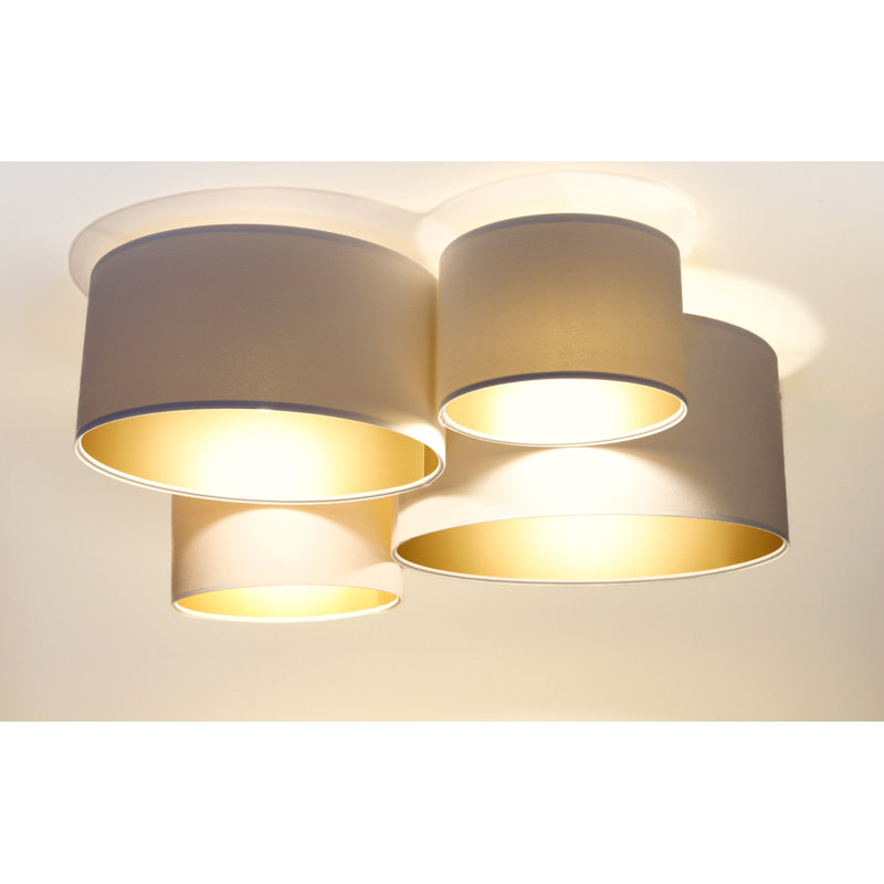 Antoniyo 4 - Light Geometric Chandelier, Gold/White
