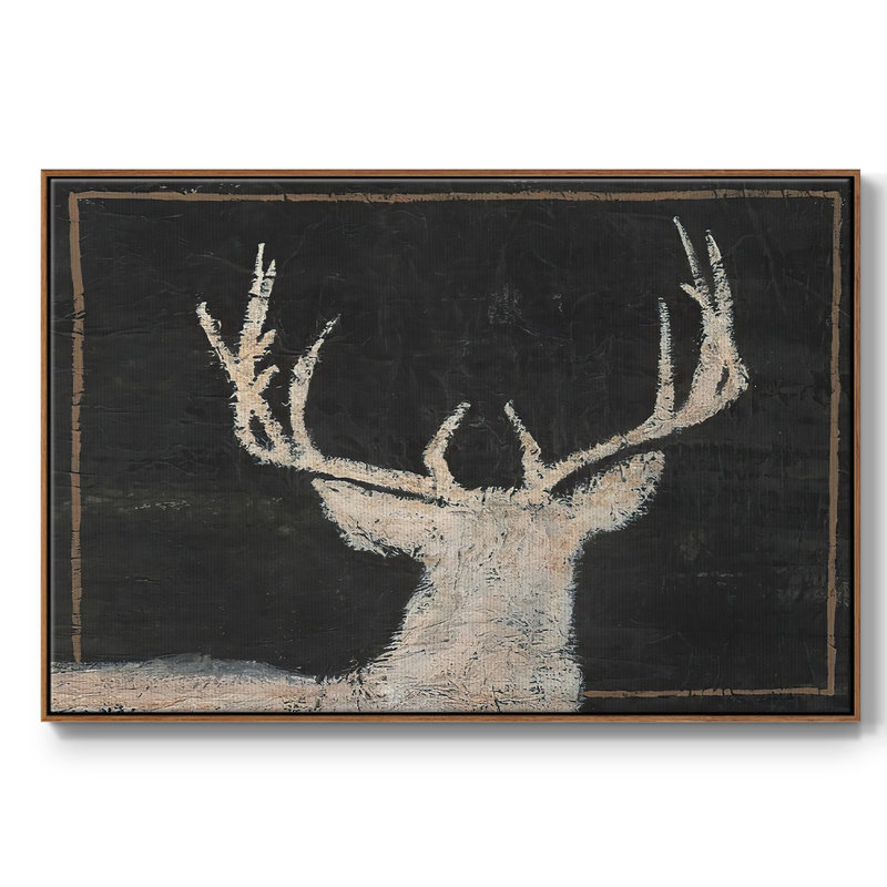 Toile tendue avec cadre Brow Tine Deer II, Noyer, H 27 po x l 41 po x P 2 po