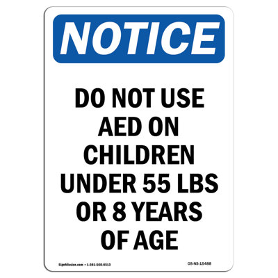 Do Not Use AED on Children Decal
