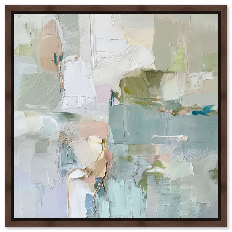 Jade Sweep I Canvas Minimal Abstracts by Art Remedy, 41" H x 41" W, Gold Framed