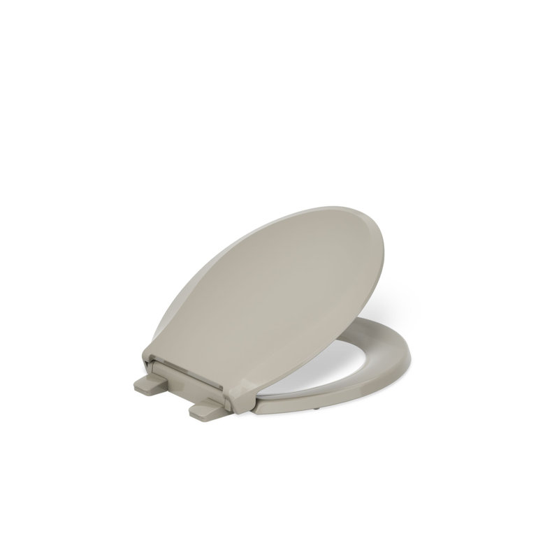 Cachet Round-Front Toilet Seat with Quiet-Close Lid and Seat and Grip-Tight Bumpers, Sandbar, Non Ready Latch