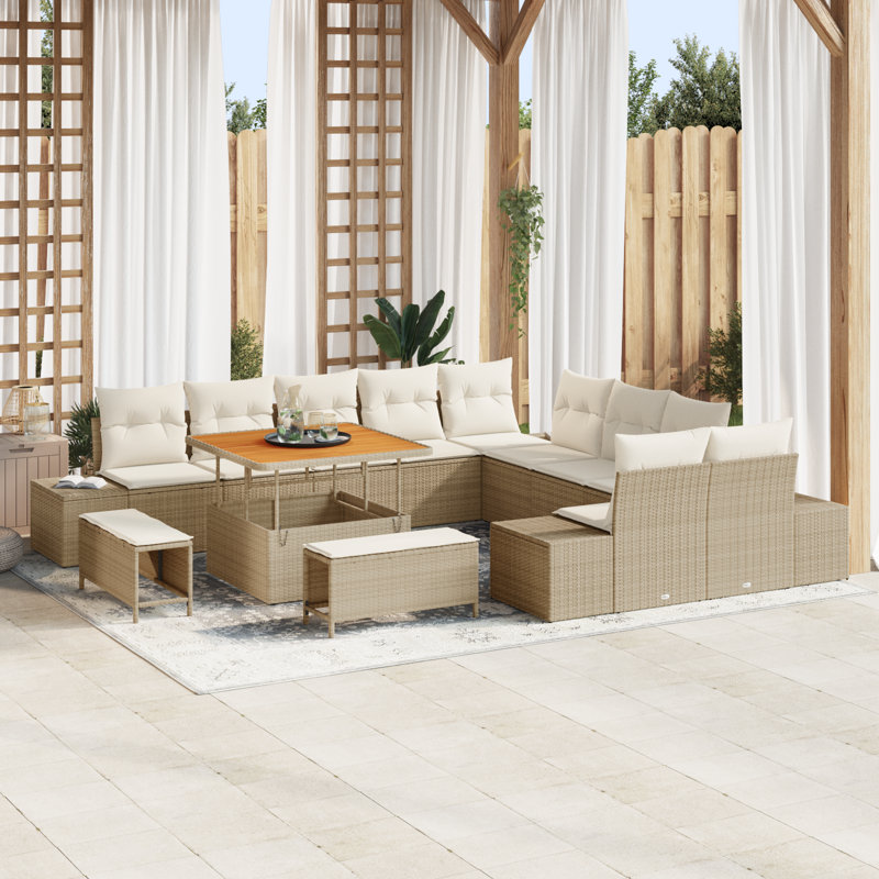 184cm Wide Patio Sofa with Cushions